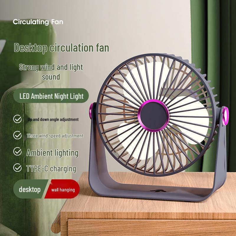 Portable USB Desktop Fan with U-shaped LED Light for Strong Wind Circulation Regular
Portable USB Desktop Fan with U-shaped LED Light for Strong Wind Circulation Regular