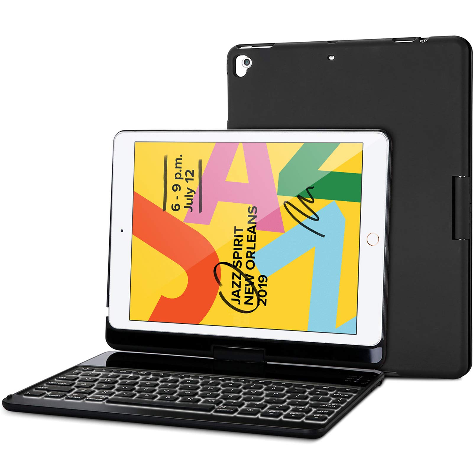 Чехол-клавиатура ProCase для iPad 9-го поколения, вращающаяся подставка, бампер, чехол с беспроводной клавиатурой, черный, 8-е поколение, 7-е поколение, 10,2 дюйма, 360° - чёрный
Чехол-клавиатура ProCase для iPad 9-го поколения, вращающаяся подставка, бампер, чехол с беспроводной клавиатурой, черный, 8-е поколение, 7-е поколение, 10,2 дюйма, 360° - чёрный