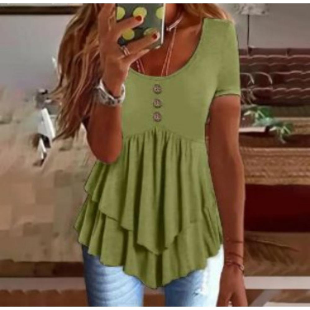 Women s Fashion Three-button Casual Solid Color Short-sleeved Dress Top XXL grass зелений колір
Women s Fashion Three-button Casual Solid Color Short-sleeved Dress Top XXL grass зелений колір