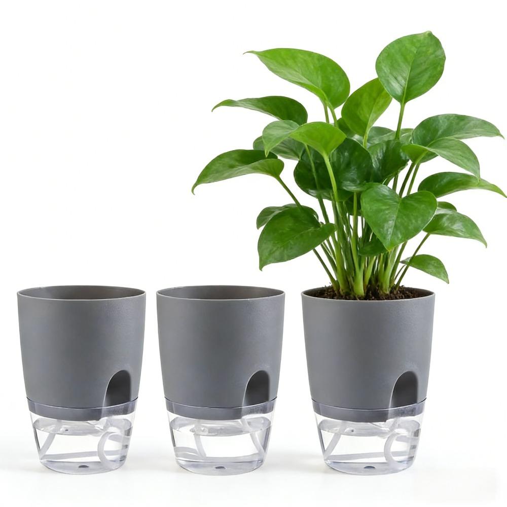 3pc Transparent Double Layer Plastic Flower Pot Self Watering Flowerpot Cotton Rope Watering Small Plant Pot with Injection Port
3pc Transparent Double Layer Plastic Flower Pot Self Watering Flowerpot Cotton Rope Watering Small Plant Pot with Injection Port