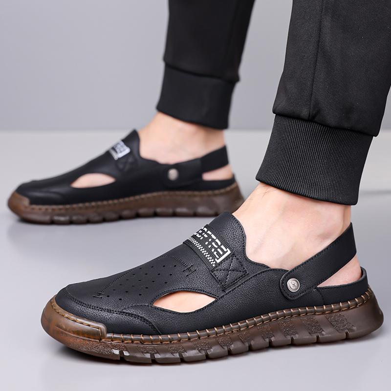 Men Hiking Sandals Outdoor Black Brown Leather Shoes Wide Head Closed Toe Sport Sandals Summer Beach Shoes Large Size EU:45 чёрный
Men Hiking Sandals Outdoor Black Brown Leather Shoes Wide Head Closed Toe Sport Sandals Summer Beach Shoes Large Size EU:45 чёрный