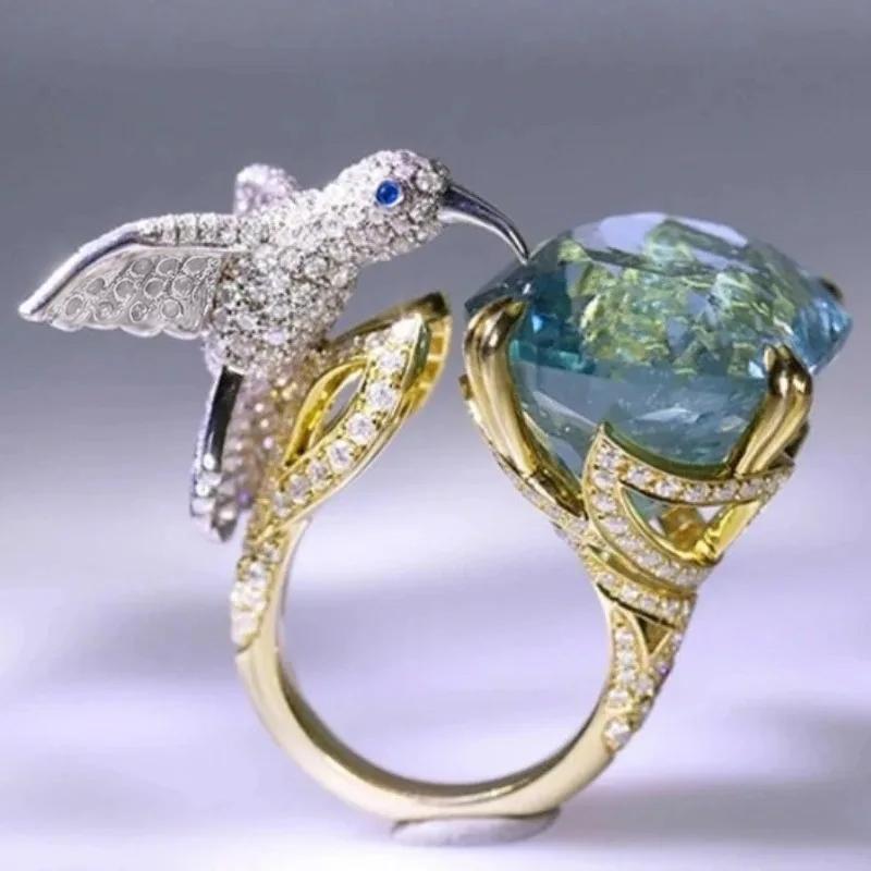 Huitan Personality Bird with Big Cubic Zirconia Opening Rings for Women Full Paved Sparkling CZ Two Tone Luxury Trendy Zircon resizable
Huitan Personality Bird with Big Cubic Zirconia Opening Rings for Women Full Paved Sparkling CZ Two Tone Luxury Trendy Zircon resizable