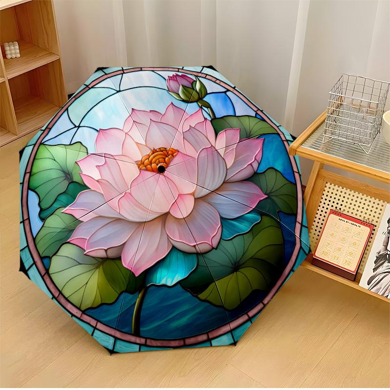 Pink Lotus Circular Art Printed umbrella windproof folding umbrella portable sun and rain umbrella suitable for gifting
Pink Lotus Circular Art Printed umbrella windproof folding umbrella portable sun and rain umbrella suitable for gifting