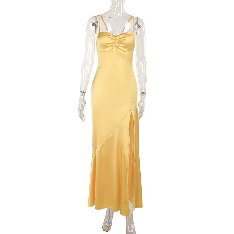Dress Spring 2025 New Arrival Socialite Style Elegant Camisole Gown Split Slimming Long Dress Women Yellow L
Dress Spring 2025 New Arrival Socialite Style Elegant Camisole Gown Split Slimming Long Dress Women Yellow L