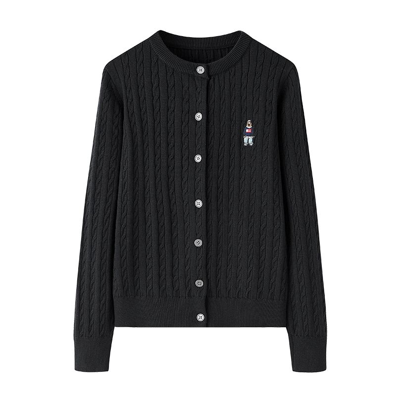 Spring and Autumn Bear Embroidery Sunken Stripe round Neck Knitting Outwear Black Bear XL
Spring and Autumn Bear Embroidery Sunken Stripe round Neck Knitting Outwear Black Bear XL