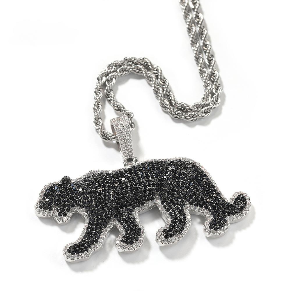 New European and American Black Diamond Leopard Pendant Necklace - American Fashion Hip Hop Stainless Steel Animal Necklace
New European and American Black Diamond Leopard Pendant Necklace - American Fashion Hip Hop Stainless Steel Animal Necklace