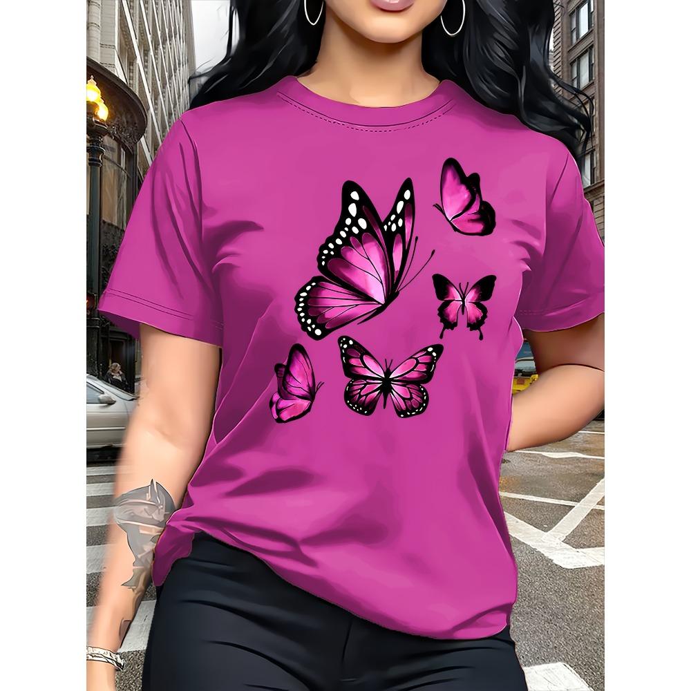 Fashion Butterfly Print T-Shirt - Short Sleeve, Crew Neck Design, Comfortable and Breathable XXS
Fashion Butterfly Print T-Shirt - Short Sleeve, Crew Neck Design, Comfortable and Breathable XXS