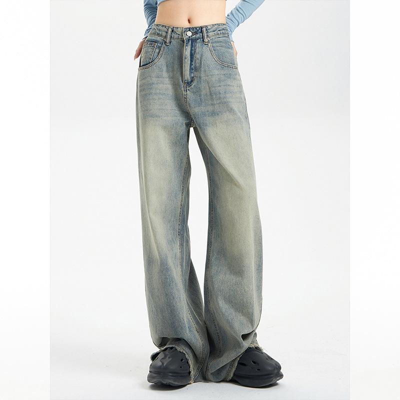 2025 Women s High Waist Wide Leg Yellow Jeans: Retro Distressed Cement Style, Slimming and Loose Fit M
2025 Women s High Waist Wide Leg Yellow Jeans: Retro Distressed Cement Style, Slimming and Loose Fit M