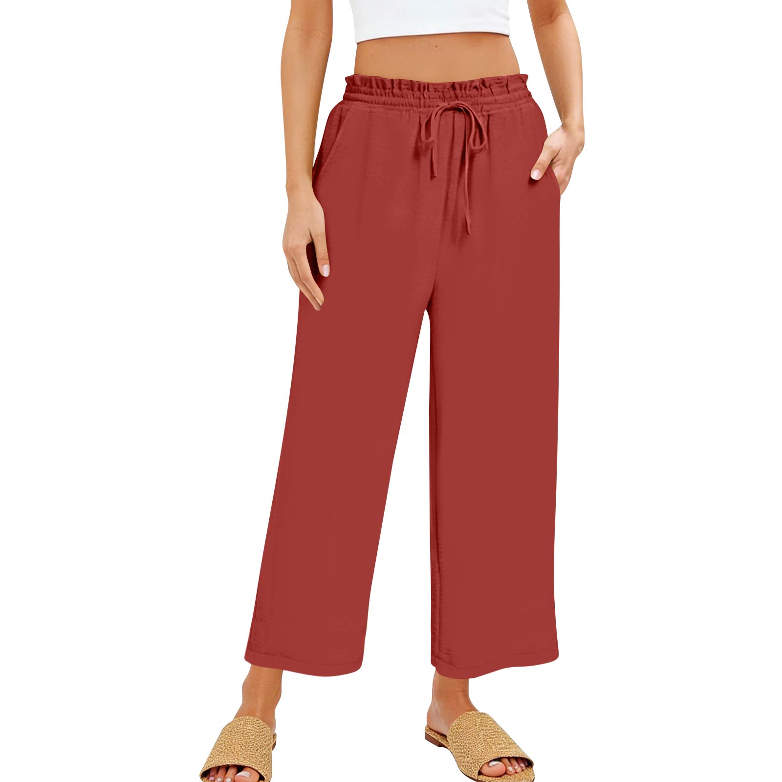 Women s Casual And Fashionable Loose Pants With Pocketes XL Кіновар
Women s Casual And Fashionable Loose Pants With Pocketes XL Кіновар