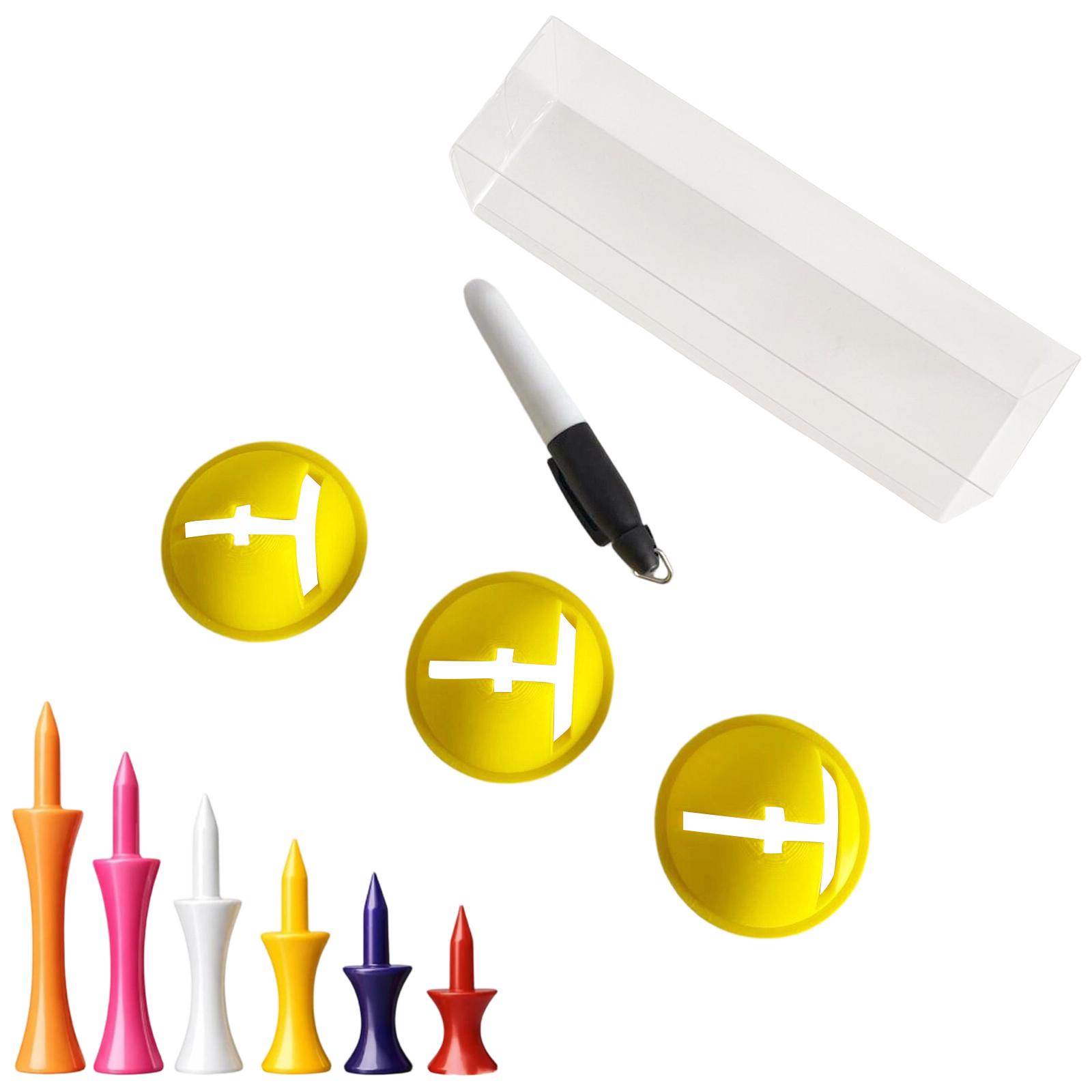 Golf Ball Line Drawing Template Set 3pc with Pen and 6 Ground Stakes for Accurate Golf Ball Marking and Alignment Practice One Size жовтий
Golf Ball Line Drawing Template Set 3pc with Pen and 6 Ground Stakes for Accurate Golf Ball Marking and Alignment Practice One Size жовтий