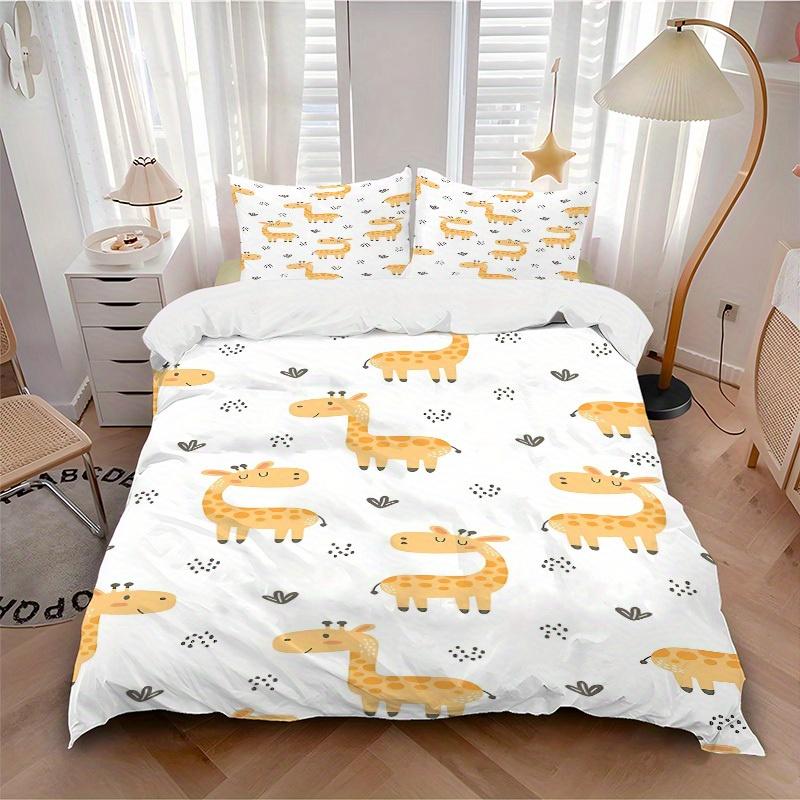 3pcs set Giraffe Pattern 1 Quilt Cover + 2 Pillowcases, All Seasons Bedroom Setting, Perfect for Home and Dorm Decor, Soft and Machine Washa 135x200cm
3pcs set Giraffe Pattern 1 Quilt Cover + 2 Pillowcases, All Seasons Bedroom Setting, Perfect for Home and Dorm Decor, Soft and Machine Washa 135x200cm