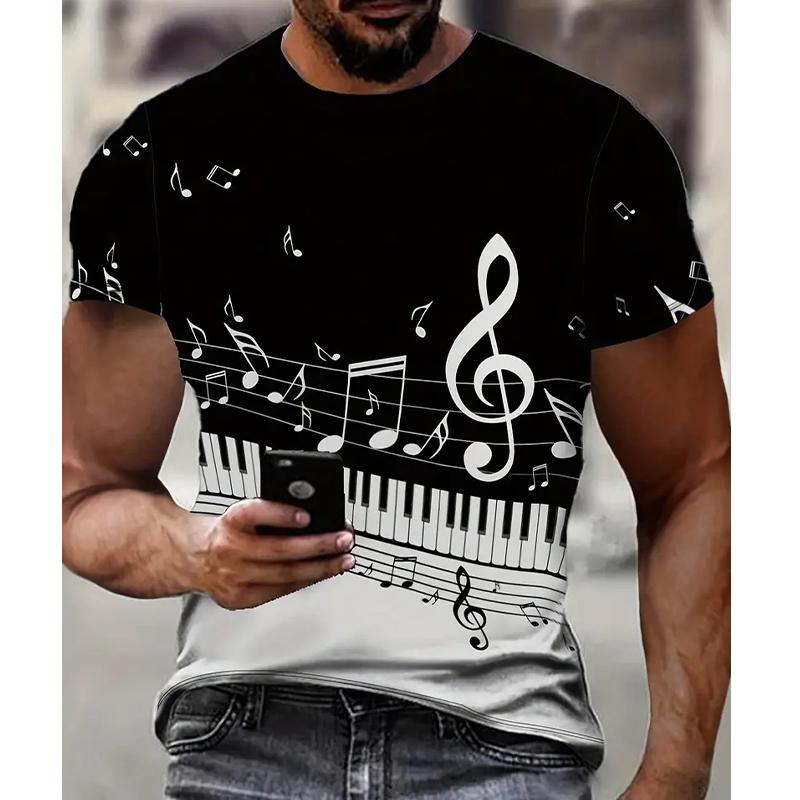 New Summer Men s Fashion T-shirt Personality Musical Note Printed Men s T-shirt Top 8XL сірий
New Summer Men s Fashion T-shirt Personality Musical Note Printed Men s T-shirt Top 8XL сірий
