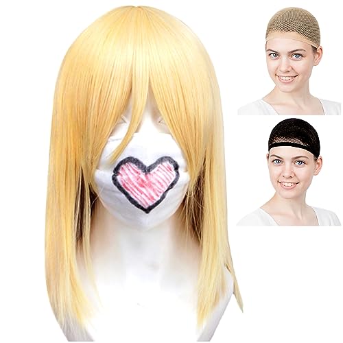 CaseEden Cosplay Wig, Short, 40cm, Light Gold, Blonde, Gold, Set of 2 Wig Nets
CaseEden Cosplay Wig, Short, 40cm, Light Gold, Blonde, Gold, Set of 2 Wig Nets