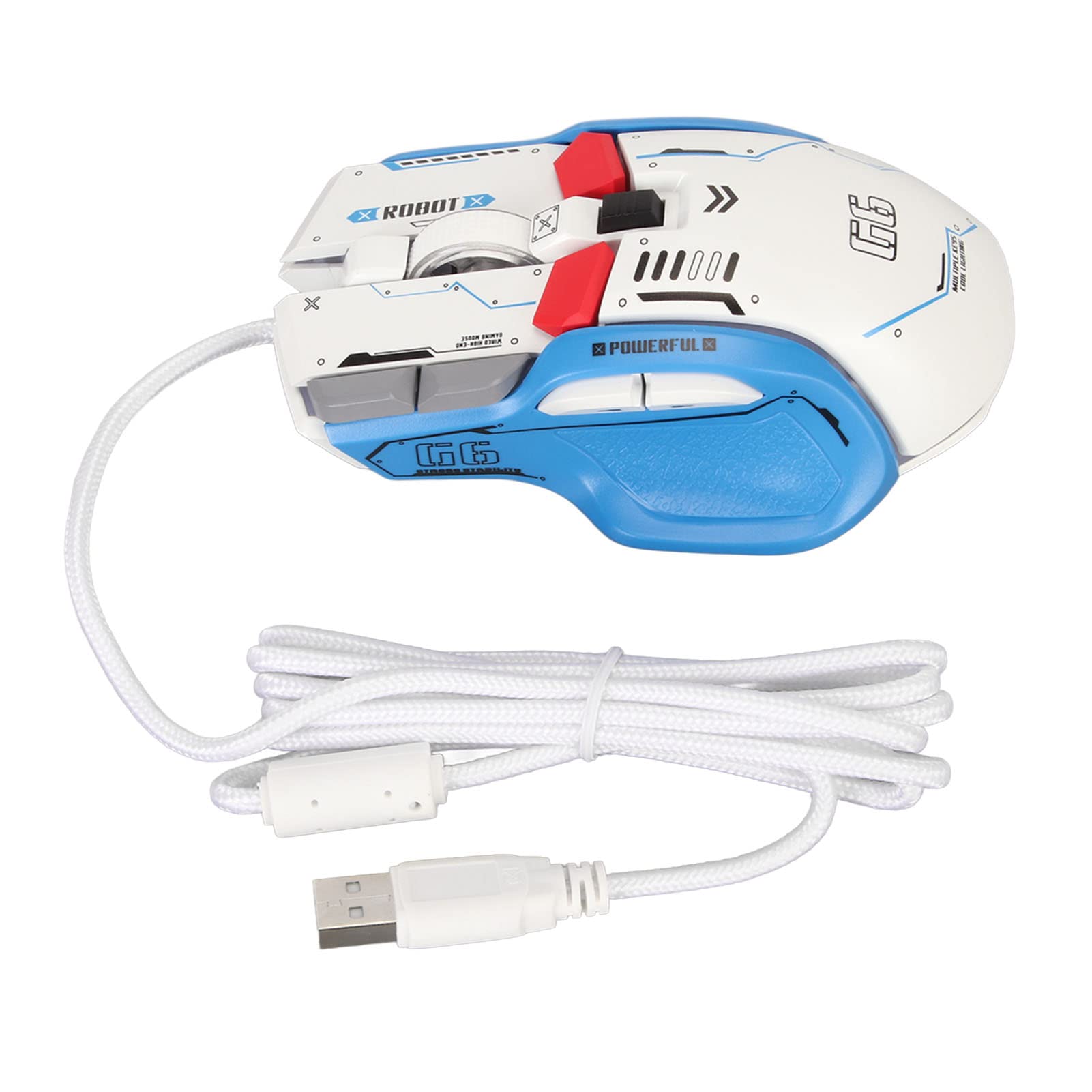 Wired Gaming Mouse 10 Buttons Macro PC Gaming Mouse 13 RGB Lighting Modes 6 Speed 12800dpi Wired Ergonomic Gamer Optical Mouse for Office Home Gamer білий
Wired Gaming Mouse 10 Buttons Macro PC Gaming Mouse 13 RGB Lighting Modes 6 Speed 12800dpi Wired Ergonomic Gamer Optical Mouse for Office Home Gamer білий