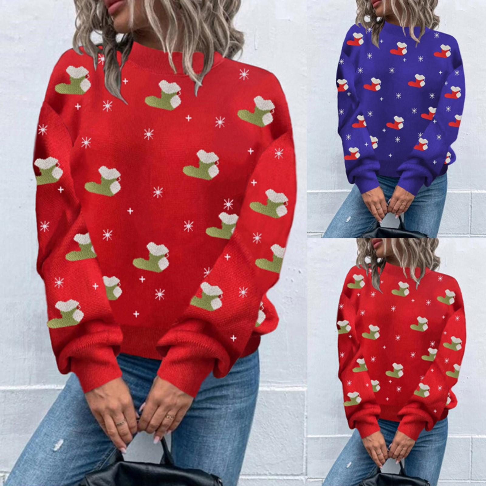 Женский повседневный вязаный пуловер с длинными рукавами, вязаный топ, рождественский свитер
Женский повседневный вязаный пуловер с длинными рукавами, вязаный топ, рождественский свитер