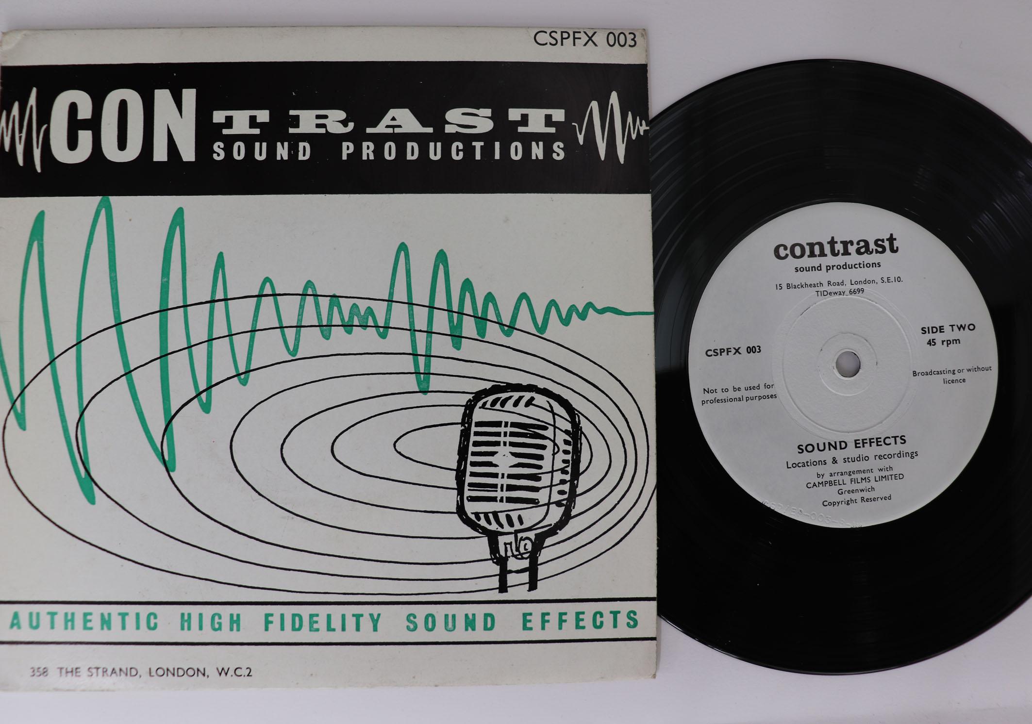 7inch Record VARIOUS Mixed Sound Effects CSPFX003 CONTRAST SOUND UK Sound Effects Nature Used
7inch Record VARIOUS Mixed Sound Effects CSPFX003 CONTRAST SOUND UK Sound Effects Nature Used