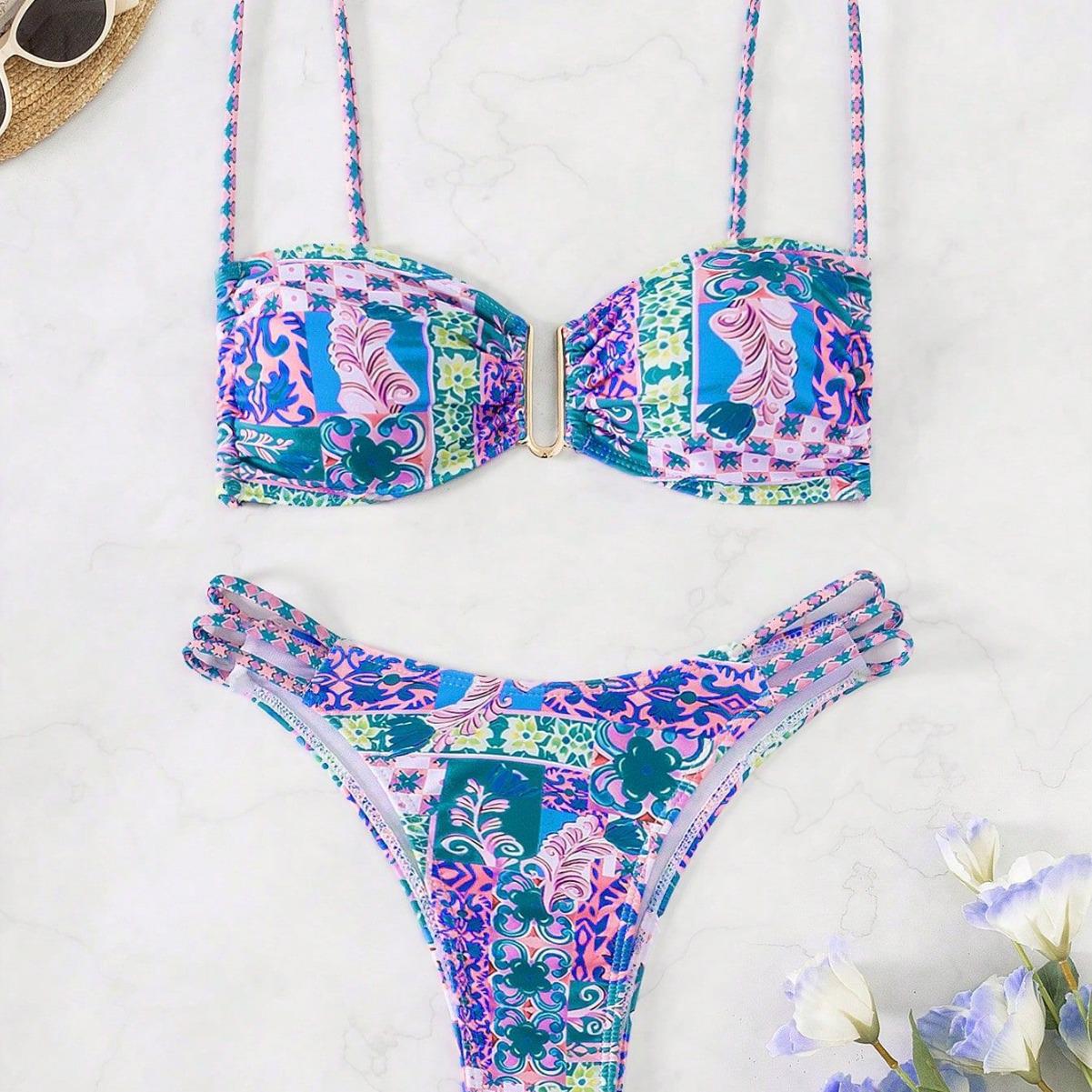 2024 Gathered Print U-Neck Bandeau Bikini - European & American Sexy Fashion Women s Swimsuit L
2024 Gathered Print U-Neck Bandeau Bikini - European & American Sexy Fashion Women s Swimsuit L