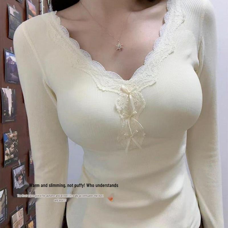 Women s Lace Trim V-neck Long Sleeve Warm T-shirt – Autumn Winter Base Layer S for 35-43kg абрикосовий
Women s Lace Trim V-neck Long Sleeve Warm T-shirt – Autumn Winter Base Layer S for 35-43kg абрикосовий