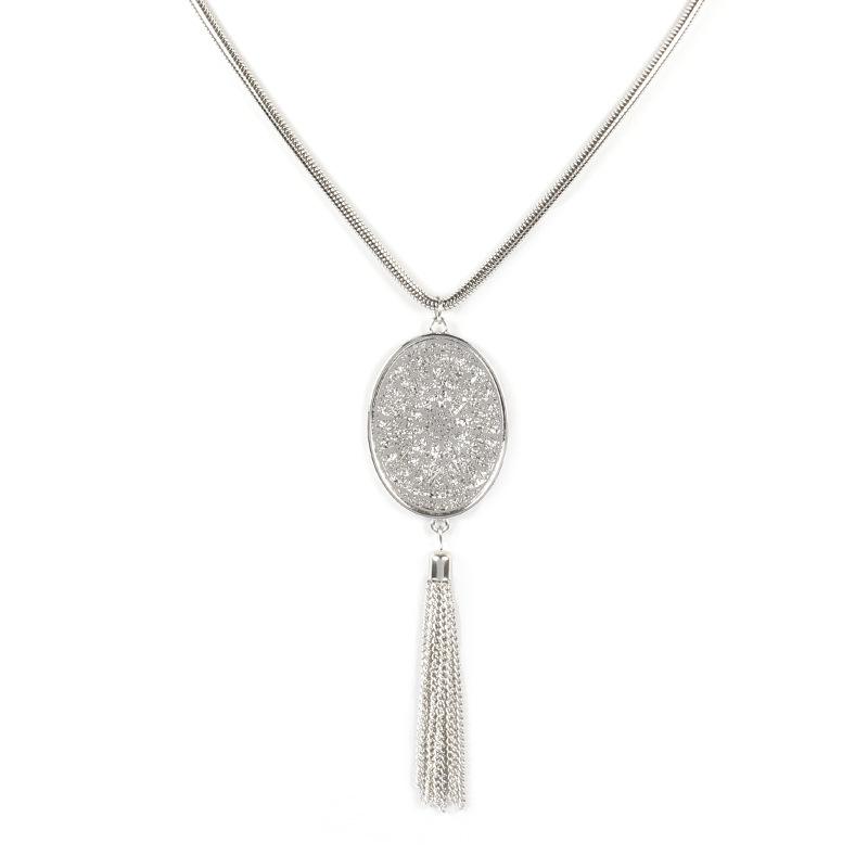 New Accessories Hollow Disc Pendant, Tassel Long Necklace
New Accessories Hollow Disc Pendant, Tassel Long Necklace