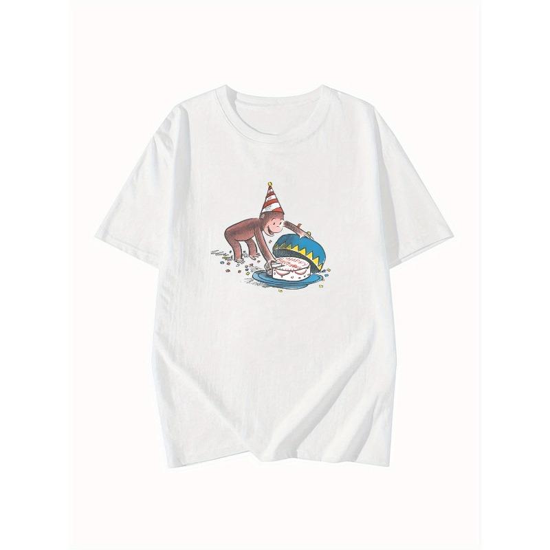 Womens Cartoon Graphic Sleeve Crew Neck Summer Top with Playful Party Hat Cake Design Harajuku Short Sleeve Casual S
Womens Cartoon Graphic Sleeve Crew Neck Summer Top with Playful Party Hat Cake Design Harajuku Short Sleeve Casual S