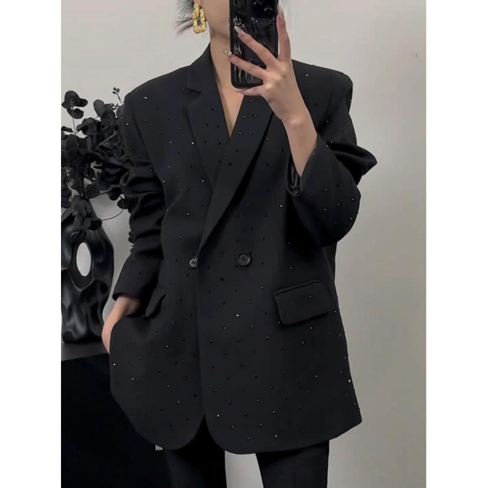 Women s High-End Rhinestone Blazer 2024 - Sparkly Black Wide-Leg Medium-Length Suit Jacket 2XL
Women s High-End Rhinestone Blazer 2024 - Sparkly Black Wide-Leg Medium-Length Suit Jacket 2XL