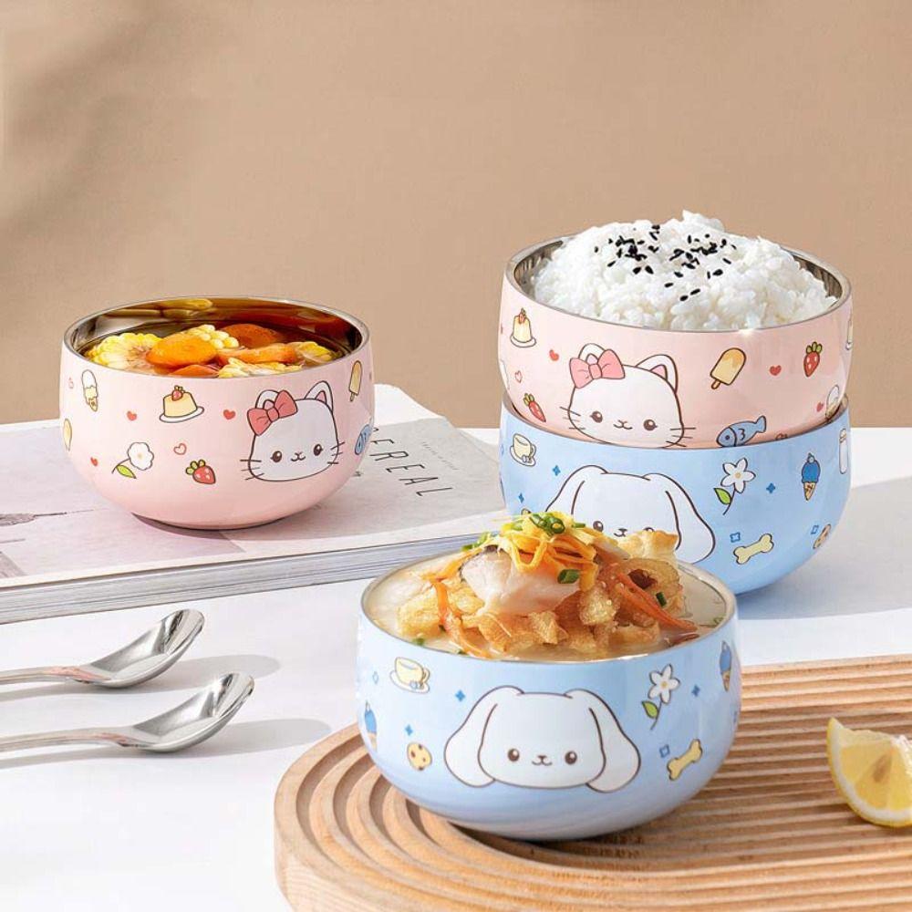 Миска для рамэна с рисунком из мультфильма, двухслойная миска для риса, детская миска из нержавеющей стали Kawaii, суп S бежевый
Миска для рамэна с рисунком из мультфильма, двухслойная миска для риса, детская миска из нержавеющей стали Kawaii, суп S бежевый