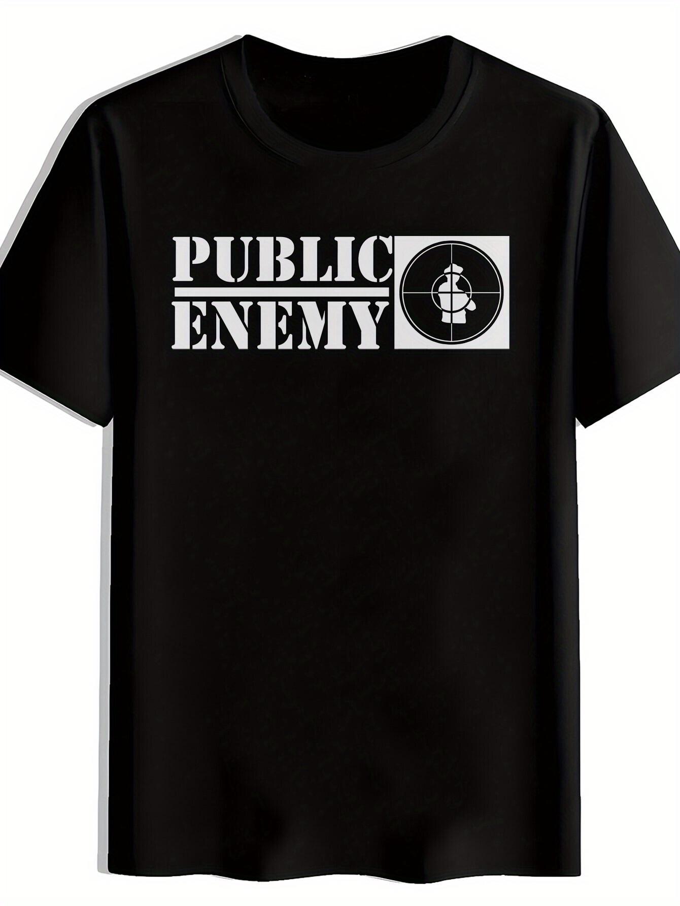 Vintage Rock Band Graphic T-shirt - Black Short Sleeve Round Neck Casual Tee with Public Enemy & Microphone Print XXL
Vintage Rock Band Graphic T-shirt - Black Short Sleeve Round Neck Casual Tee with Public Enemy & Microphone Print XXL