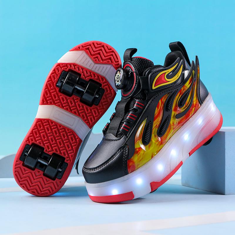 New children s four-wheel novice light up rotary button automatic shrinkage fast walking shoes for boys sneakers 29
New children s four-wheel novice light up rotary button automatic shrinkage fast walking shoes for boys sneakers 29