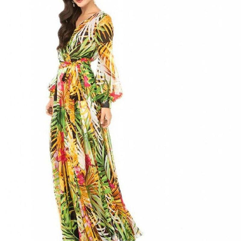 Cross-Border Spring and Summer New European and American Women s Dress V-Neck Lantern Sleeve Red Leaf Print Foreign Trade Long Dress Large Hem Dress Yellow M
Cross-Border Spring and Summer New European and American Women s Dress V-Neck Lantern Sleeve Red Leaf Print Foreign Trade Long Dress Large Hem Dress Yellow M