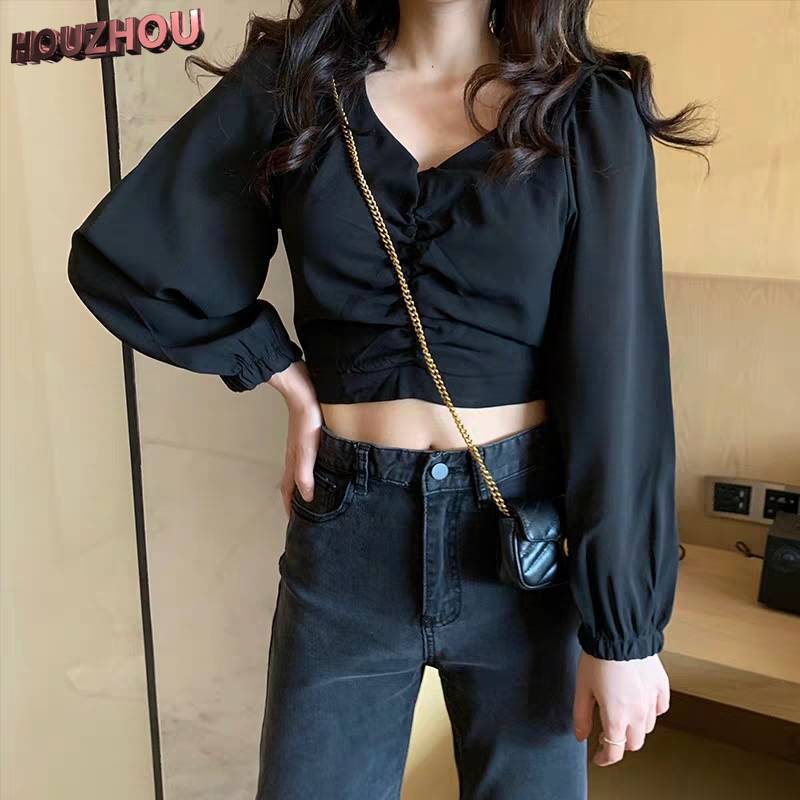 Puff Рукав Кроп Топ Женщины V Шея Длинный Рукав Винтаж Сплошной Цвет Черный Белый Короткие Футболки Корейская Мода Уличный Топ
Puff Рукав Кроп Топ Женщины V Шея Длинный Рукав Винтаж Сплошной Цвет Черный Белый Короткие Футболки Корейская Мода Уличный Топ