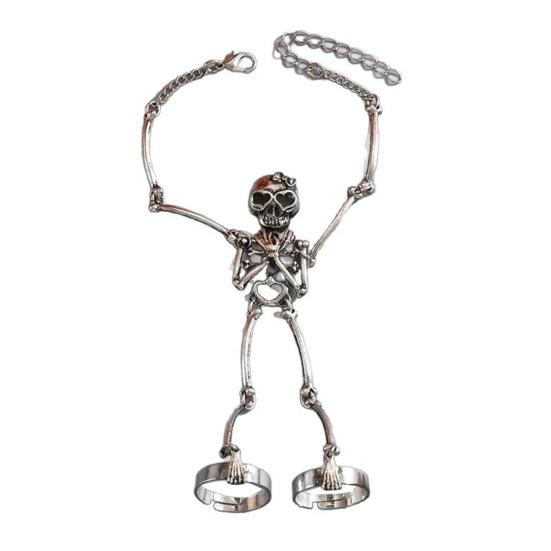 Skull Hand Chain Bracelet Skeleton Hand Bracelet Finger Ring Chains Goth срібний
Skull Hand Chain Bracelet Skeleton Hand Bracelet Finger Ring Chains Goth срібний