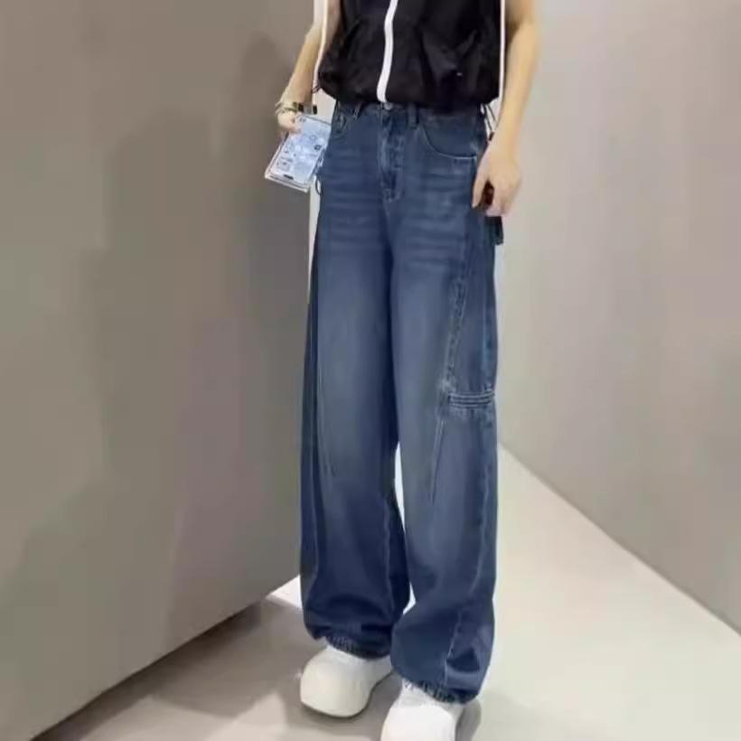 Autumn Plus Size High Waist Straight Leg Jeans for Women - Loose, Slimming, Versatile Wide Leg Pants S синий
Autumn Plus Size High Waist Straight Leg Jeans for Women - Loose, Slimming, Versatile Wide Leg Pants S синий