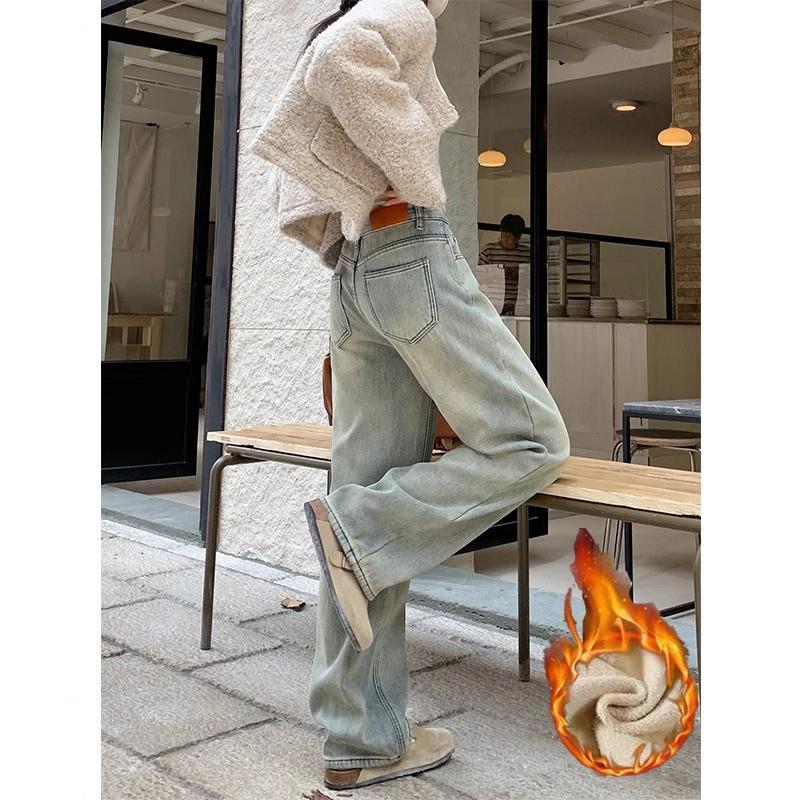 Khaki Fleece-Lined High-Waisted Wide-Leg Jeans - Women s Trendy Loose Slimming Casual Pants for Spring & Autumn L 52.5-57.5kg
Khaki Fleece-Lined High-Waisted Wide-Leg Jeans - Women s Trendy Loose Slimming Casual Pants for Spring & Autumn L 52.5-57.5kg
