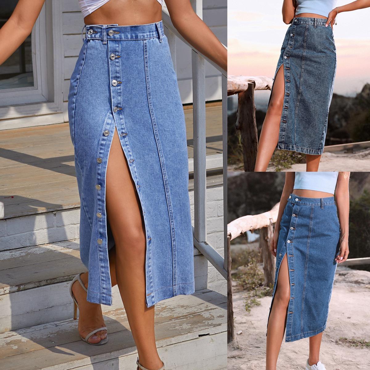Women s European and American Casual Button Irregular Split Denim High Waist Denim Skirt XS темно-синий
Women s European and American Casual Button Irregular Split Denim High Waist Denim Skirt XS темно-синий