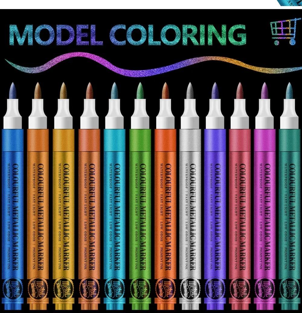 12 Metallic Colors Acrylic Paint Markers for Rock Painting Black Paper Stone Ceramic Fabric Graffiti Art Supplies Brush Tip
12 Metallic Colors Acrylic Paint Markers for Rock Painting Black Paper Stone Ceramic Fabric Graffiti Art Supplies Brush Tip