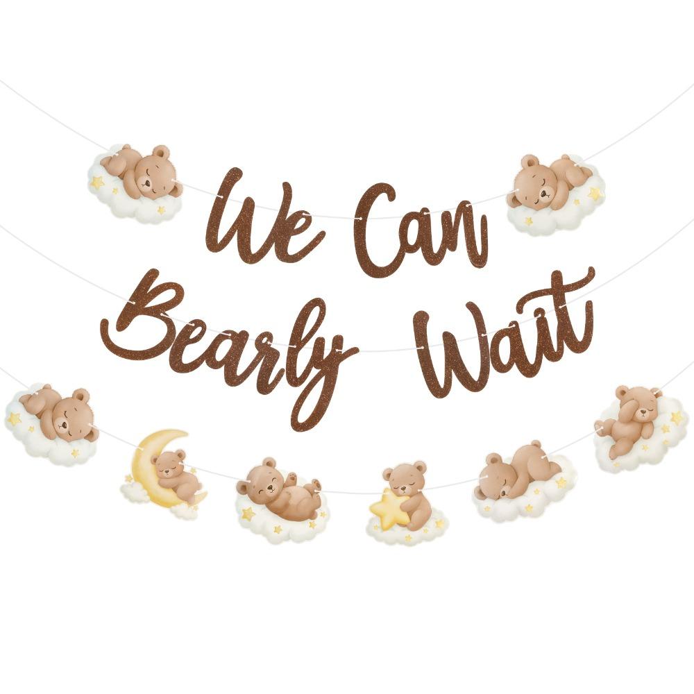 We Can Bearly Wait Bear Banner Brown Glitter 3 Pre-Strung Baby Shower Banner 9.84ft Gender Reveal Party Supplies
We Can Bearly Wait Bear Banner Brown Glitter 3 Pre-Strung Baby Shower Banner 9.84ft Gender Reveal Party Supplies