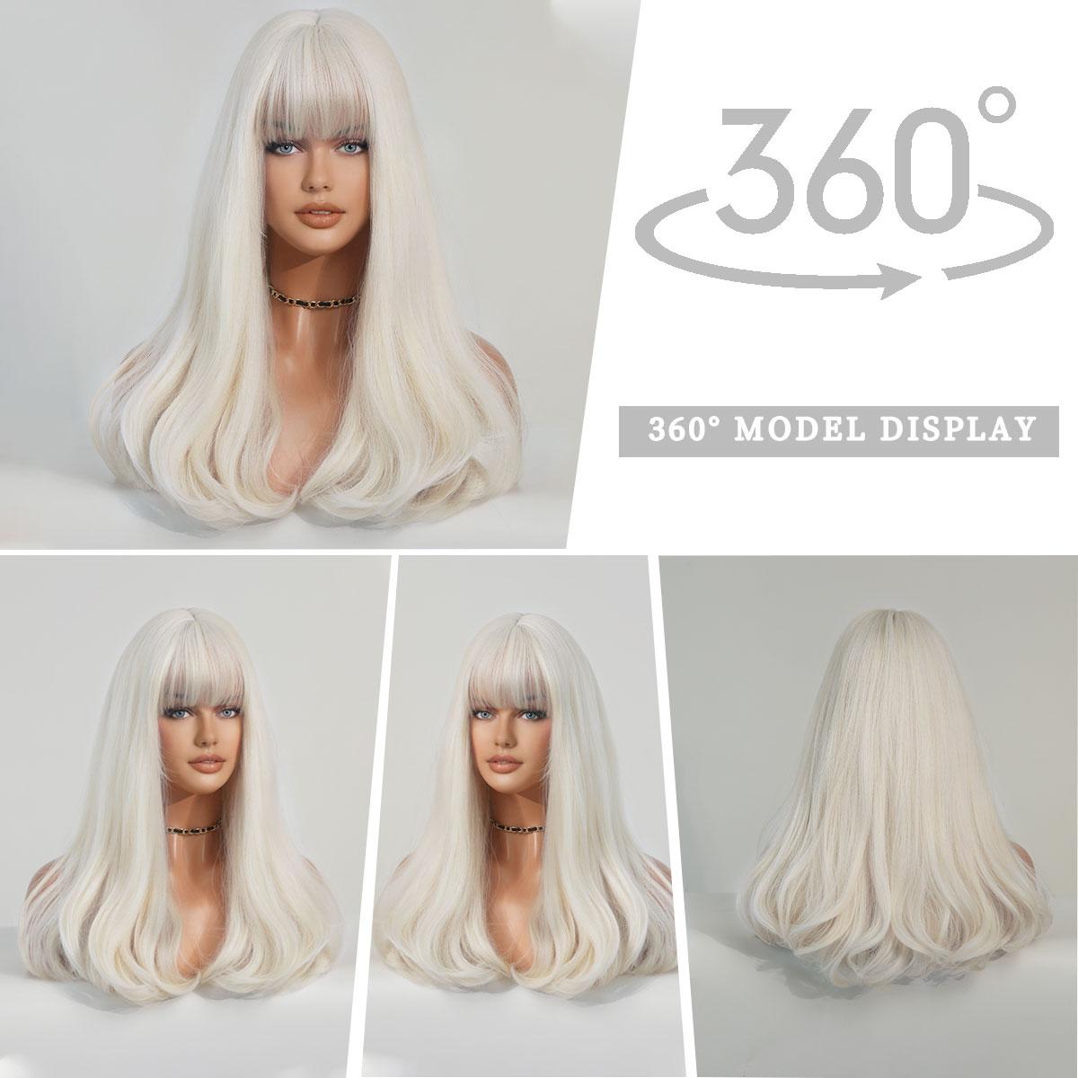 7JHHWIGS Парик платиновой блондинки с челкой для женщин, 613 париков из синтетических волос с волнами, 18 дюймов, белый парик для повседневного косплея и
7JHHWIGS Парик платиновой блондинки с челкой для женщин, 613 париков из синтетических волос с волнами, 18 дюймов, белый парик для повседневного косплея и