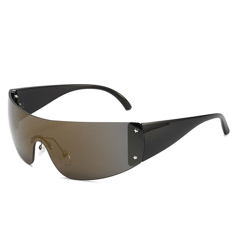 Cyberpunk One-Piece Rimless Sunglasses Futuristic Tech Style Oversized Lens Personalized Streetwear Sun Glasses 3553
Cyberpunk One-Piece Rimless Sunglasses Futuristic Tech Style Oversized Lens Personalized Streetwear Sun Glasses 3553
