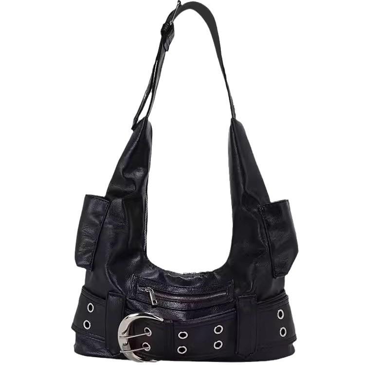 Y2K Black Leather Handbag Shoulder Bag with Silver Belt Buckle Eyelet Hardware Perfect for Women Streetwear Punk Gothic Outfits чорний
Y2K Black Leather Handbag Shoulder Bag with Silver Belt Buckle Eyelet Hardware Perfect for Women Streetwear Punk Gothic Outfits чорний