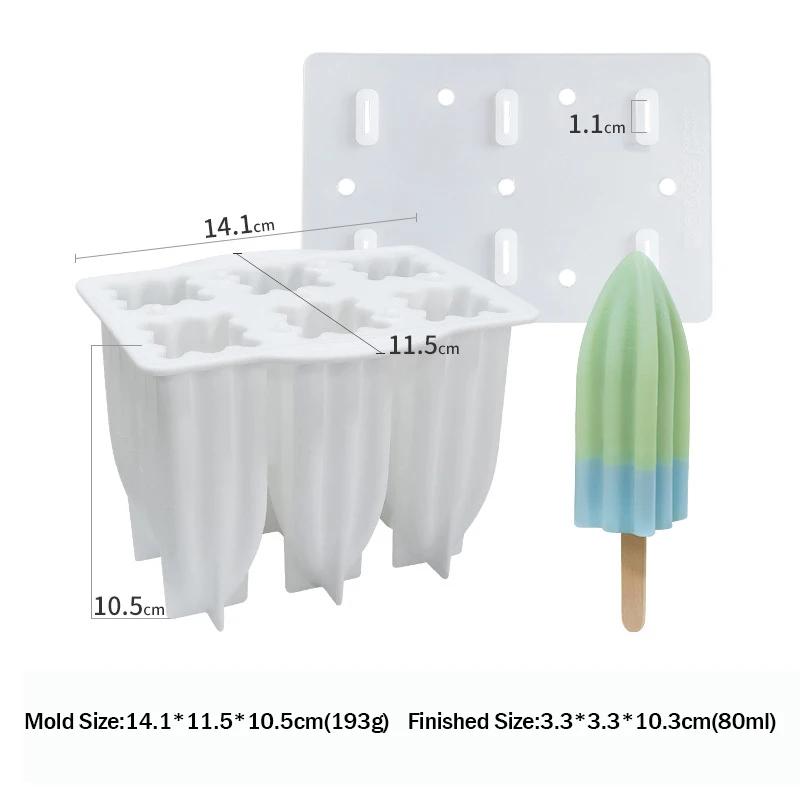 6-hole Silicone Ice Cream Shaped Popsicle Mold DIY Homemade Dessert Juice Ice Cube 3D Mold with Cover білий
6-hole Silicone Ice Cream Shaped Popsicle Mold DIY Homemade Dessert Juice Ice Cube 3D Mold with Cover білий