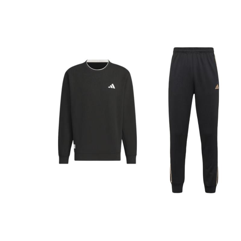 Adidas Logo Series Round Neck Pullover Loose Long Sleeve Top Retro Solid Color Elastic Pants Casual Sports Set Men Sets Black TR30P1R-BG+JM3410 S
Adidas Logo Series Round Neck Pullover Loose Long Sleeve Top Retro Solid Color Elastic Pants Casual Sports Set Men Sets Black TR30P1R-BG+JM3410 S