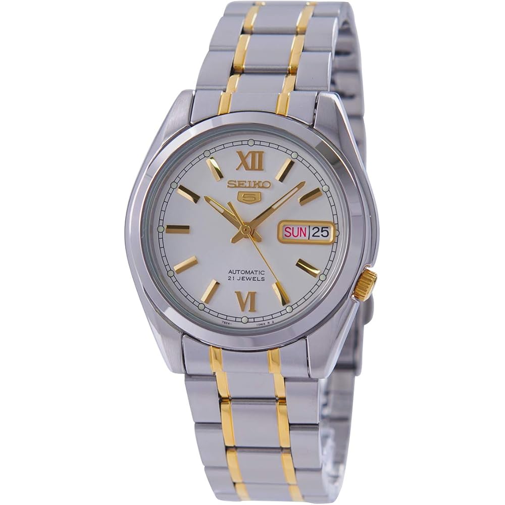 Seiko 5 Automatic Men s Watch Two Tone Stainless Steel Off White Dial SNKL57K1
Seiko 5 Automatic Men s Watch Two Tone Stainless Steel Off White Dial SNKL57K1