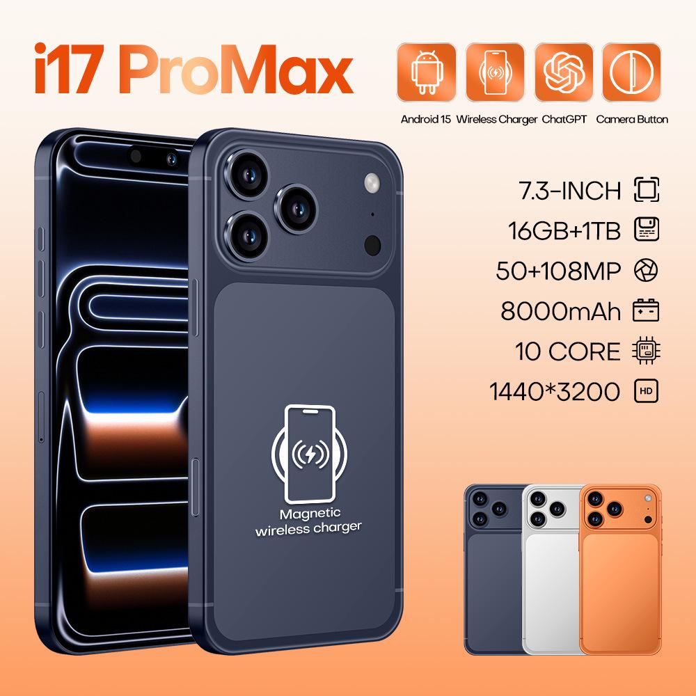 Смартфон i17 ProMax Android - 7.3 Дисплей, 16 ГБ + 1 ТБ Пам яті AU темно-синього кольору
Смартфон i17 ProMax Android - 7.3 Дисплей, 16 ГБ + 1 ТБ Пам яті AU темно-синього кольору