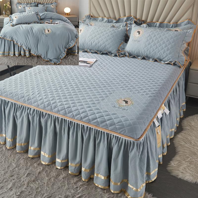 Облегающая юбка из хлопка с начесом, утолщенное стеганое съемное хлопковое покрывало «два в одном», комплект постельного белья из трех предметов 150*200cm 3pcs
Облегающая юбка из хлопка с начесом, утолщенное стеганое съемное хлопковое покрывало «два в одном», комплект постельного белья из трех предметов 150*200cm 3pcs