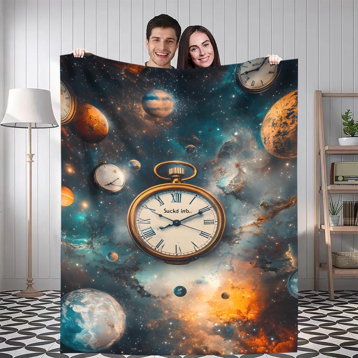 1pc Space-Themed Blanket with Vintage Pocket Watch & Planets Design - Soft, Warm Polyester Throw for Home, Bedroom, Dorm, Office 75x90cm28x35in
1pc Space-Themed Blanket with Vintage Pocket Watch & Planets Design - Soft, Warm Polyester Throw for Home, Bedroom, Dorm, Office 75x90cm28x35in