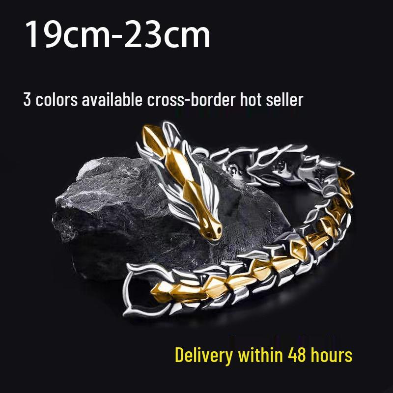 European & American Retro Dragon Head Multicolor Bracelet - Dragon Scale Texture Punk Hip Hop Men s Jewelry
European & American Retro Dragon Head Multicolor Bracelet - Dragon Scale Texture Punk Hip Hop Men s Jewelry
