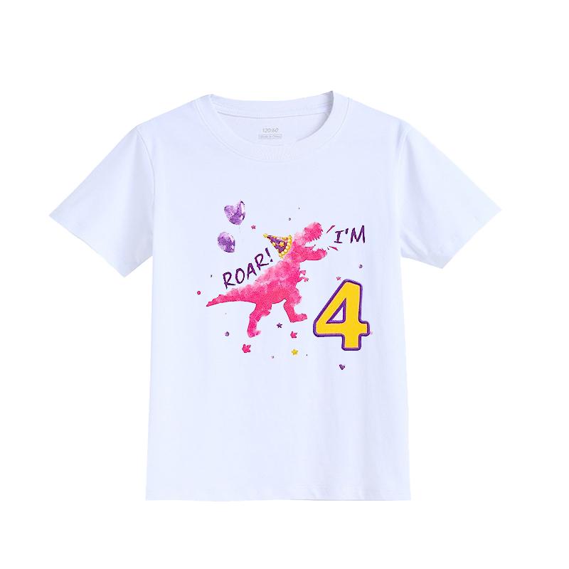 Футболка для девочек, футболки для девочек с динозавром на день рождения для мальчиков 1–4 лет, рубашки с динозавром на день рождения 
Футболка для девочек, футболки для девочек с динозавром на день рождения для мальчиков 1–4 лет, рубашки с динозавром на день рождения