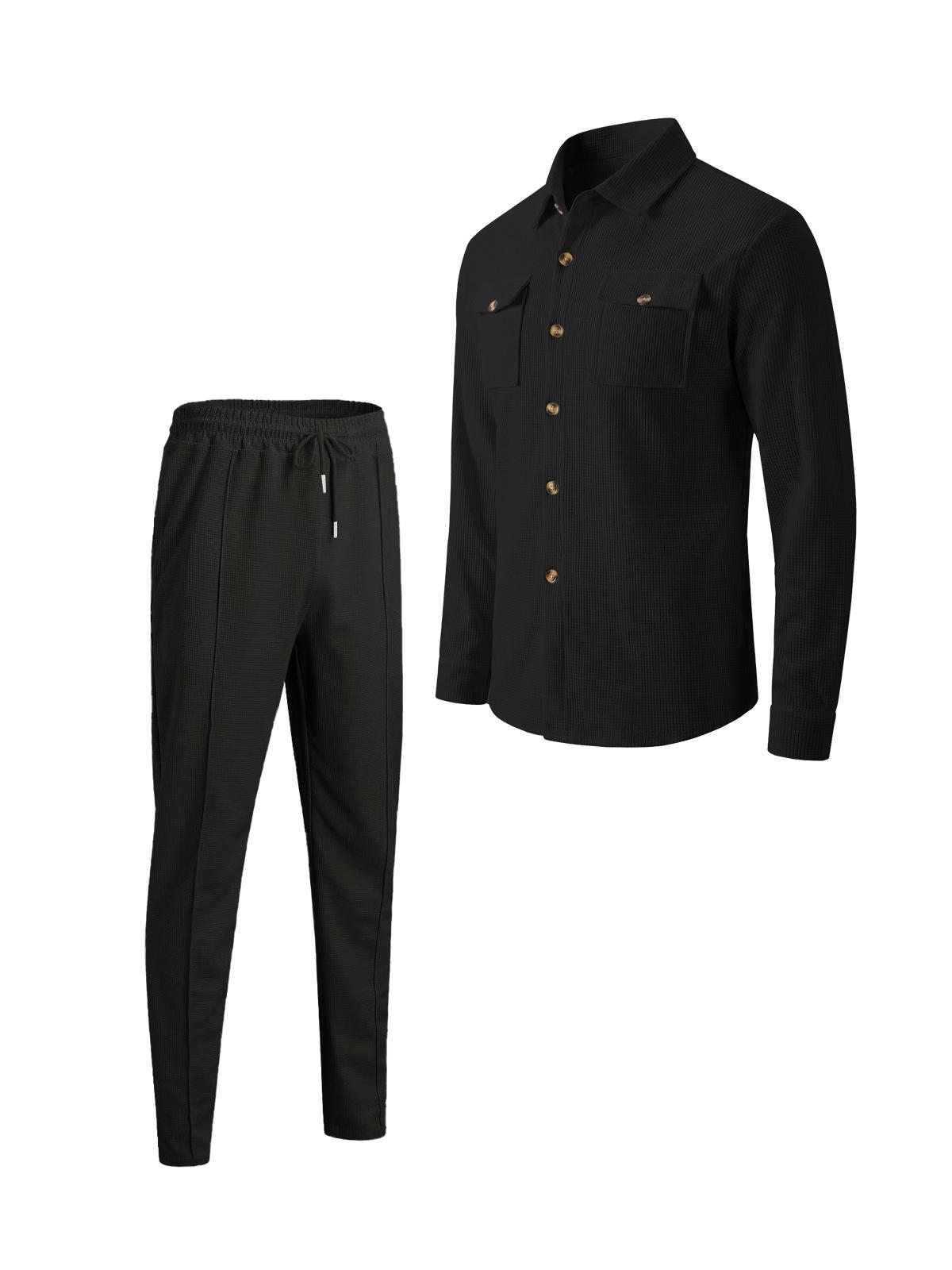 Men s Casual Waffle Solid Color Workwear Jacket & Pants Two-Piece Set L
Men s Casual Waffle Solid Color Workwear Jacket & Pants Two-Piece Set L