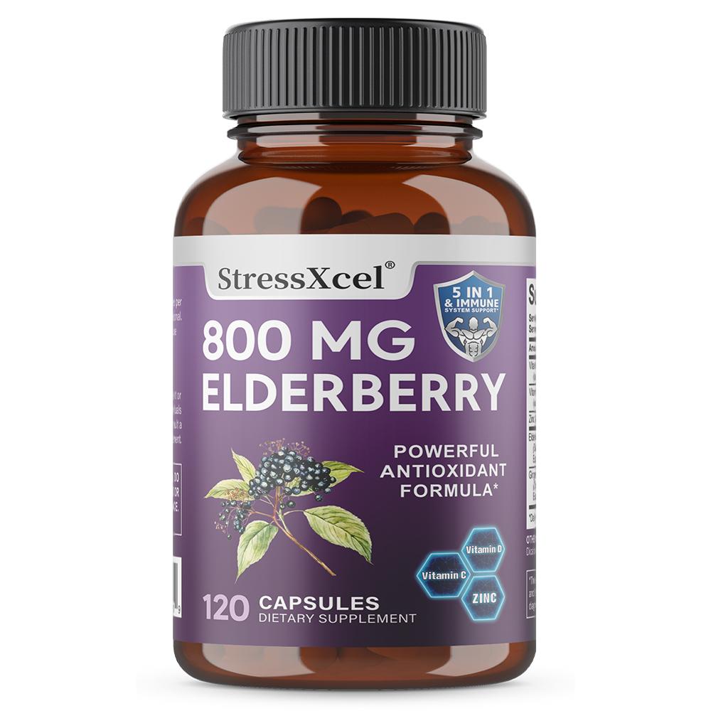 Elderberry Extract 800 Mg Dietary Supplement, With Vitamin C, D, Zinc, 120 Capsules 120 Capsules
Elderberry Extract 800 Mg Dietary Supplement, With Vitamin C, D, Zinc, 120 Capsules 120 Capsules