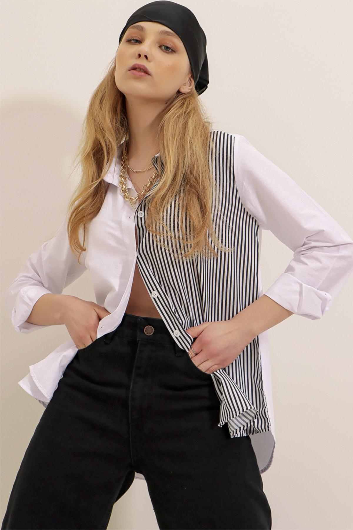 Women s Shirt New Season Fashion Black and White Blocked Striped Woven Shirt S кардинал
Women s Shirt New Season Fashion Black and White Blocked Striped Woven Shirt S кардинал
